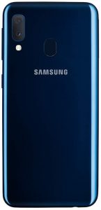 Galaxy a20e bleu dos