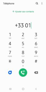 écrire un numéro de téléphone avec 33 